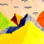 Детский рисунок гор