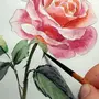 Как нарисовать розу красками