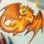 Мультяшный дракон рисунок