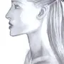 Лицо девушки боком рисунок