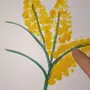 Как нарисовать мимозу ватными палочками