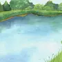 Река волга рисунок