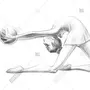 Рисунок гимнастка с мячом