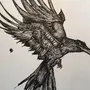 Ворона На Ветке Рисунок