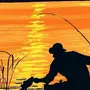 Рыбак в лодке рисунок