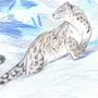 Снежный барс рисунок