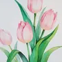 Тюльпаны рисунок акварелью на 8 марта