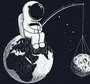 Космонавт На Луне Рисунок