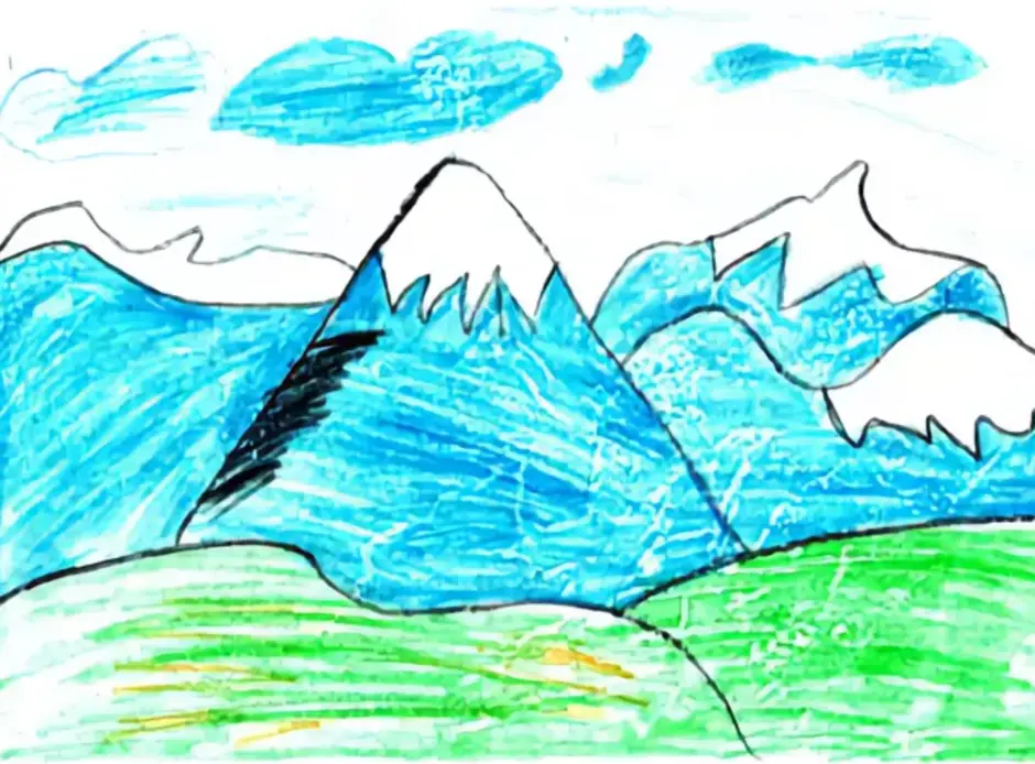 Рисунок красота гор окружающий мир. Рисунок на тему горы. Горы рисунок для детей. Горы рисование для детей. Рисование гора тема для детей.