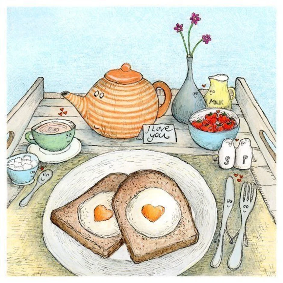 Участки застроены приготовленный завтрак иллюстрированные. Милый завтрак. Композиция на тему завтрак. Завтрак рисунок. Рисунок на тему завтрак.