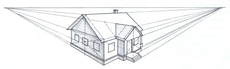 Как рисовать перспективу дома