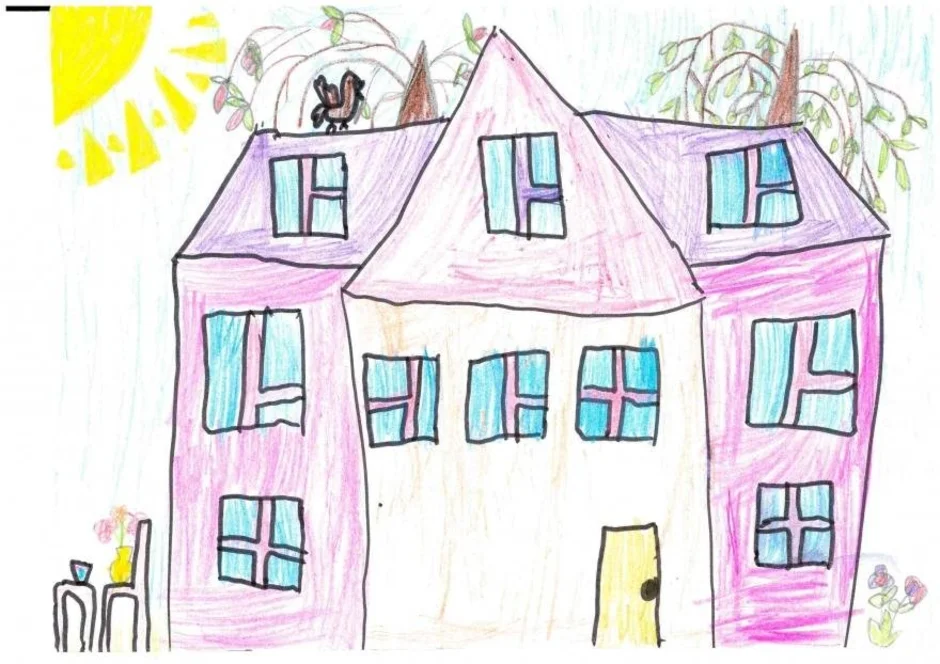 Нарисовать дом мечты 7 класс. Домик детский рисунок. Детские рисунки домов карандашом. Дом мечты рисунок. Рисование дом моей мечты.