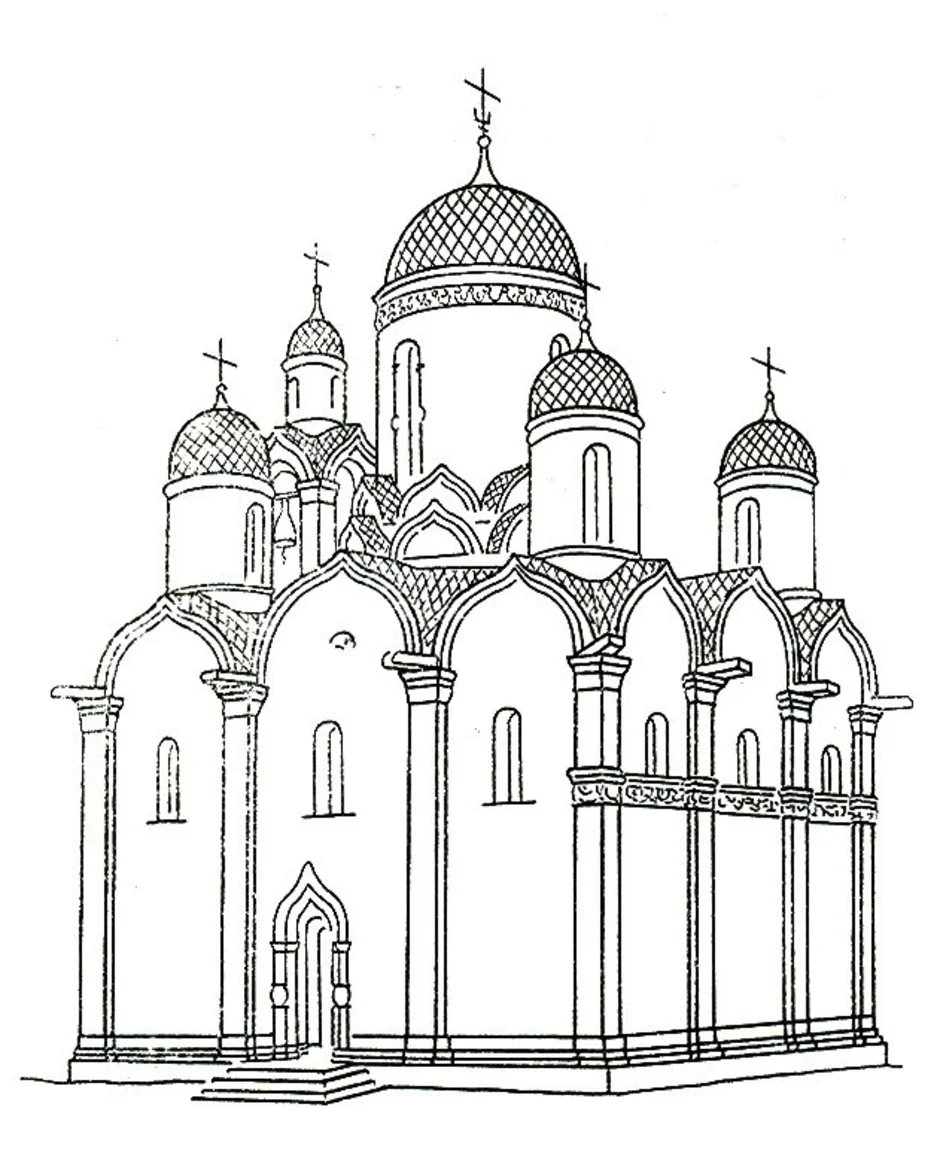 Русская архитектура рисунок легкий