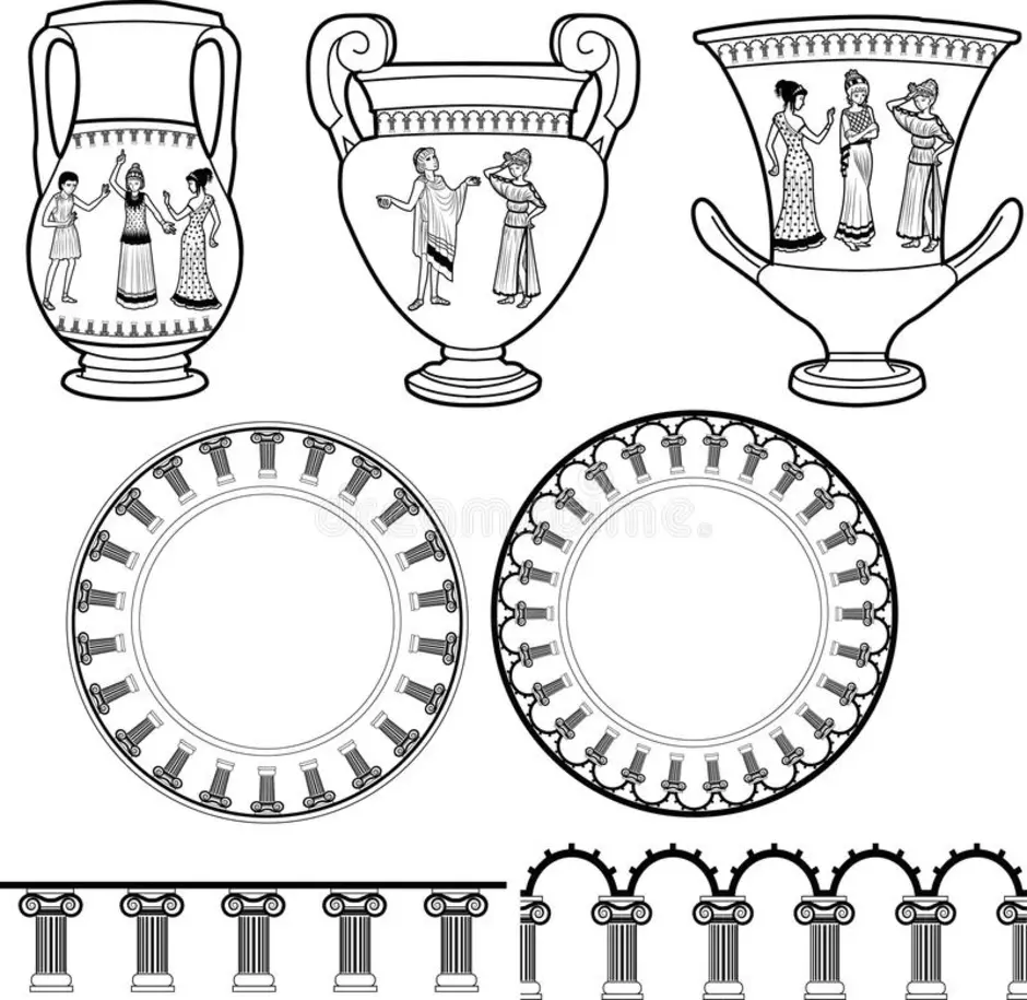 Греческая ваза с орнаментом рисунок 5 класс