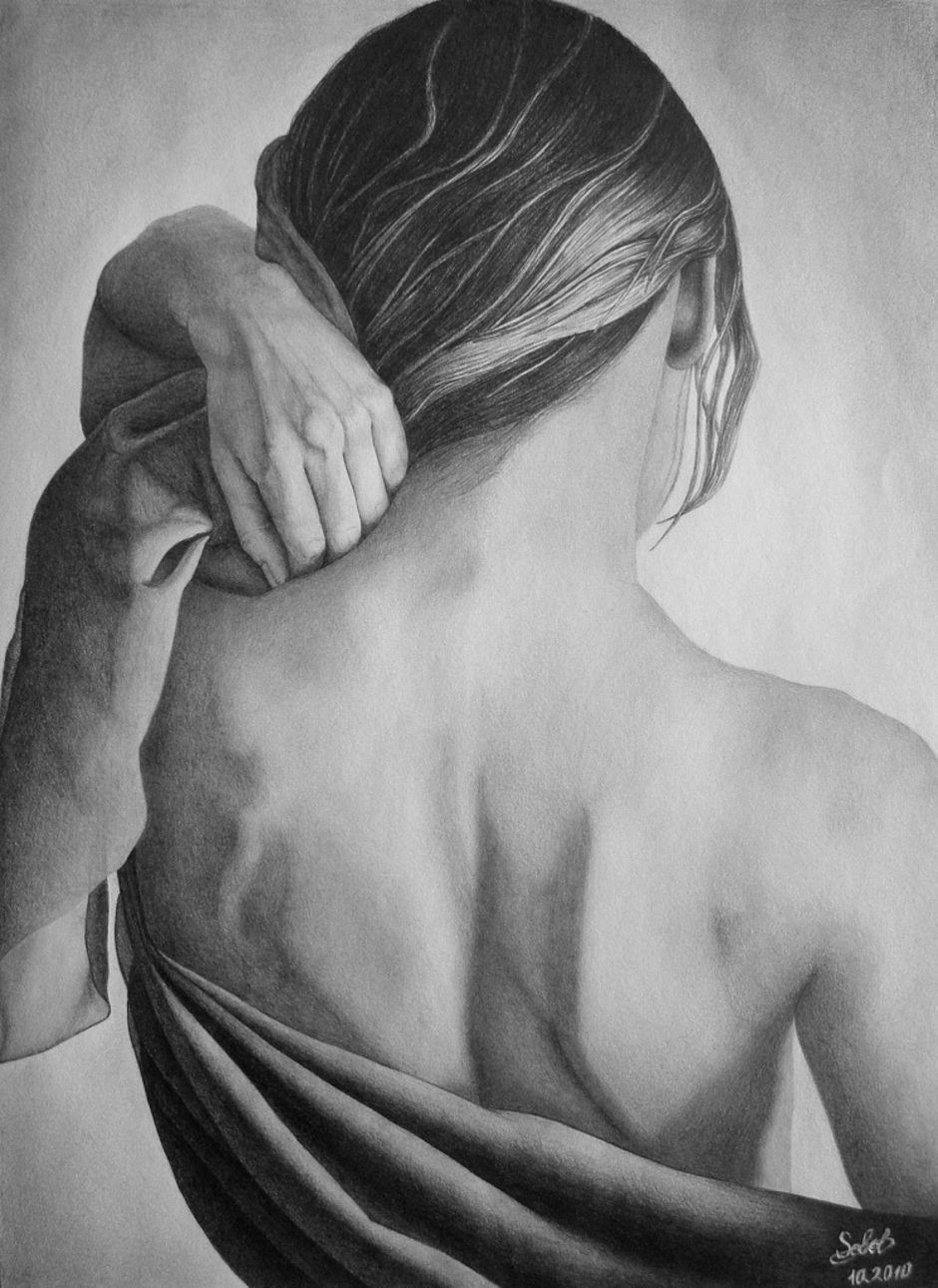Женщина спиной рисунок. Девушка со спины рисунок. Картины девушек со спины. Женская спина. Спина карандашом.