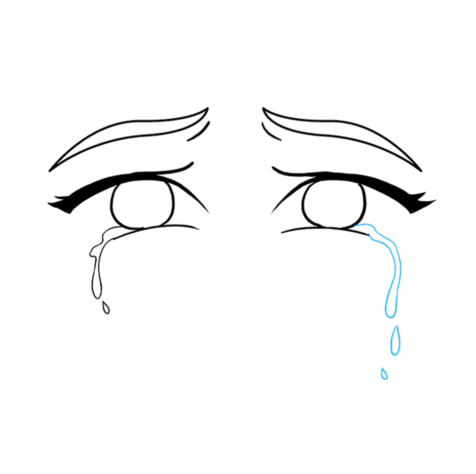 Рисунок для срисовки глаз со слезой