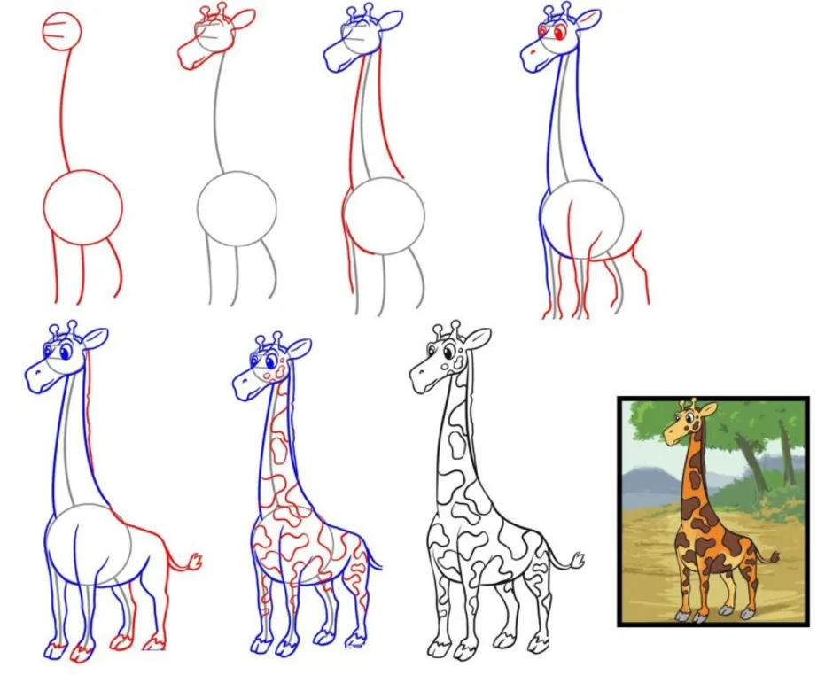 Жираф поэтапно для детей. Рисование жирафа. Жираф рисунок для детей карандашом. Рисование жирафа поэтапно. Рисование жирафа с детьми.