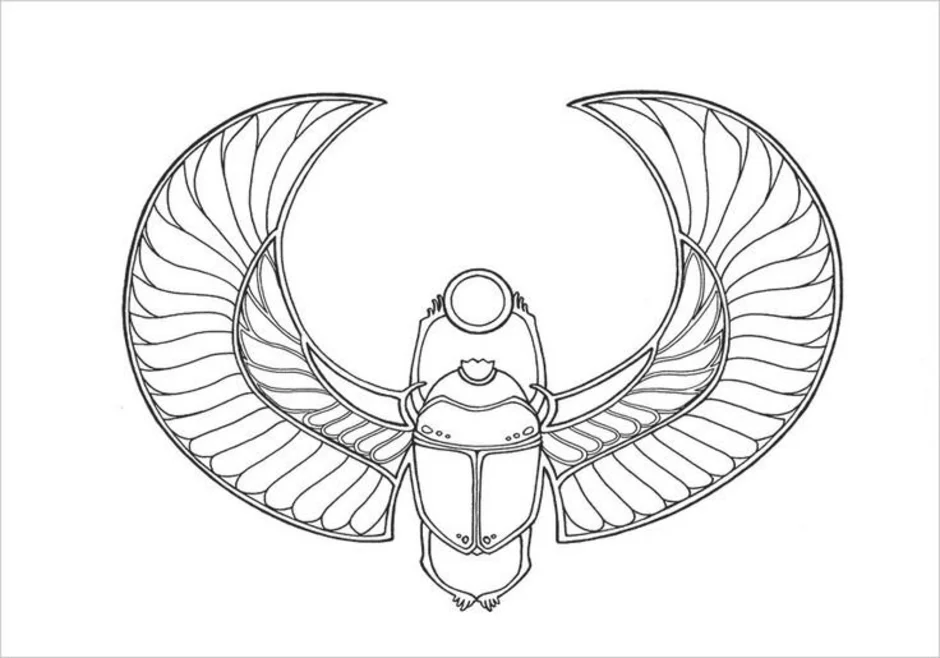 Египетский жук скарабей рисунок
