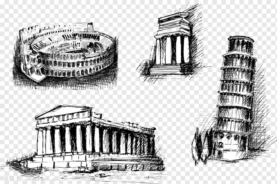Древний рим рисунок. Колизей древней Греции вектор. Архитектура древнего Рима скетч. Архитектура древнего Рима скетч Колизей. Архитектура древнего Рима Графика.