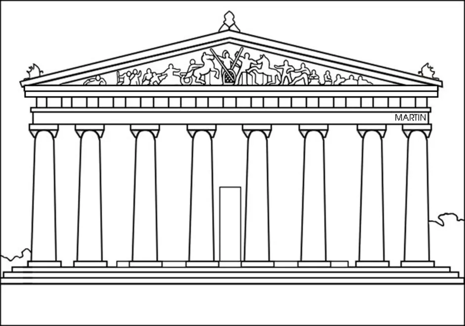 Храм древней греции рисунок