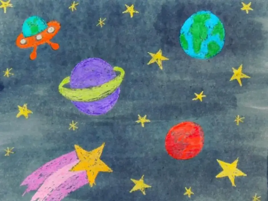 Звездное небо старшая группа. Рисование звездное небо в подготовительной группе. Рисунок на тему космос. Рисование в подготовительной группеему космос. Космос рисунок для детей.