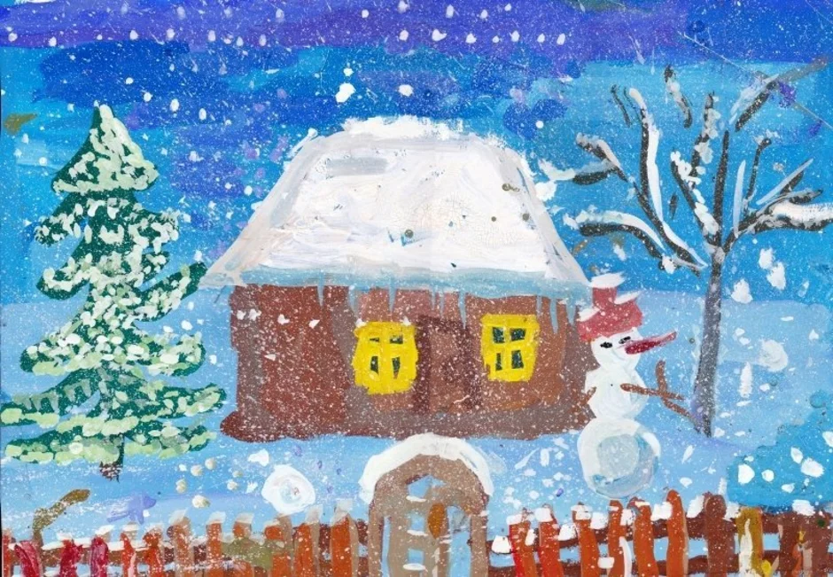 Рисунок 1 снега. Зимние рисунки. Зимний пейзаж для детского сада. Рисунок на зимнюю тему. Рисунок на тему зимний пейзаж.