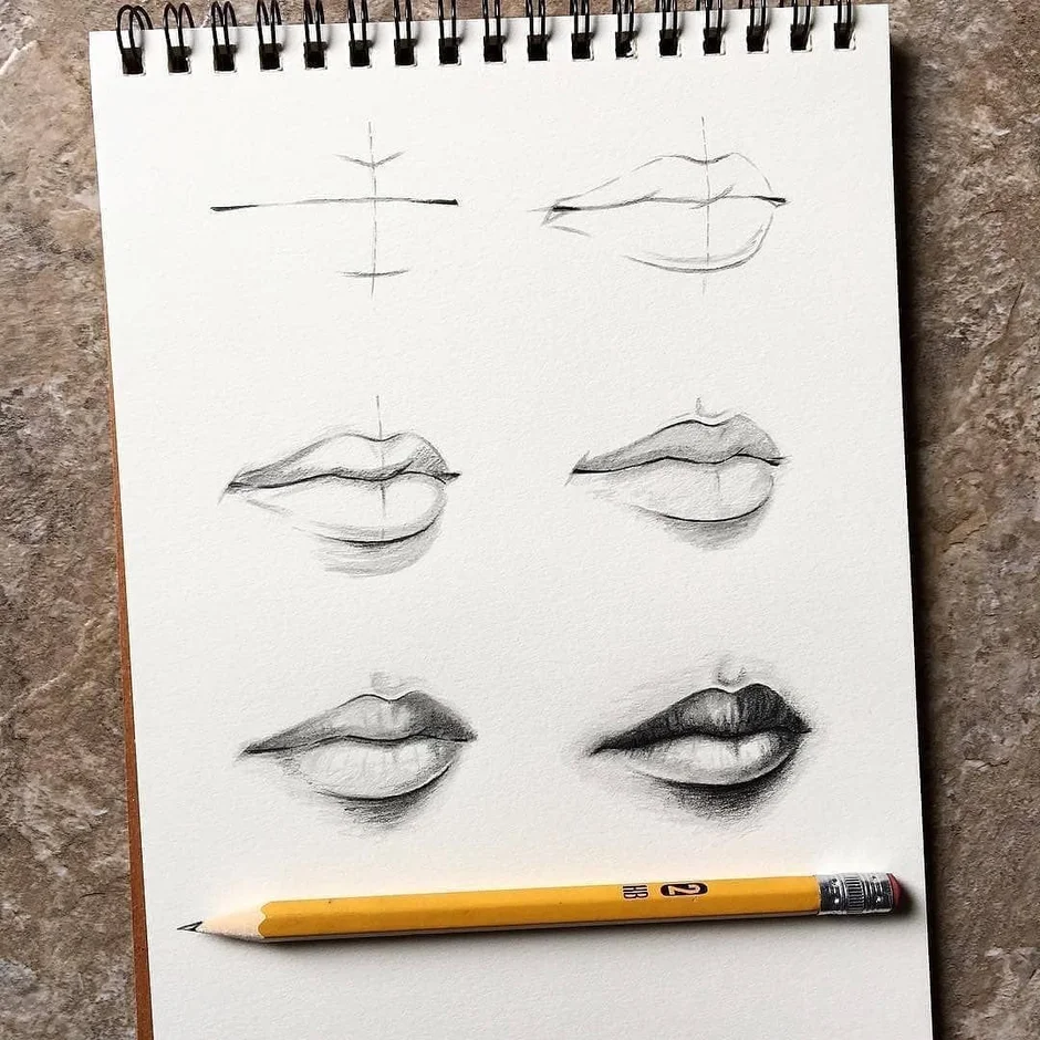 Рисовать губы карандашом