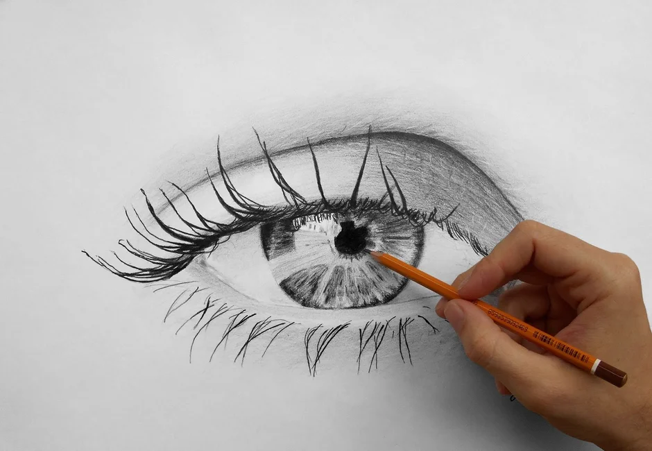 Глаз рисовать карандашом