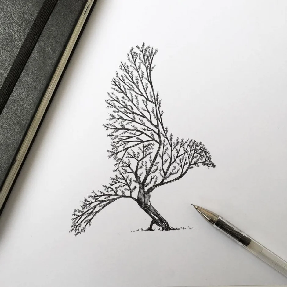 Дерево для срисовки карандашом