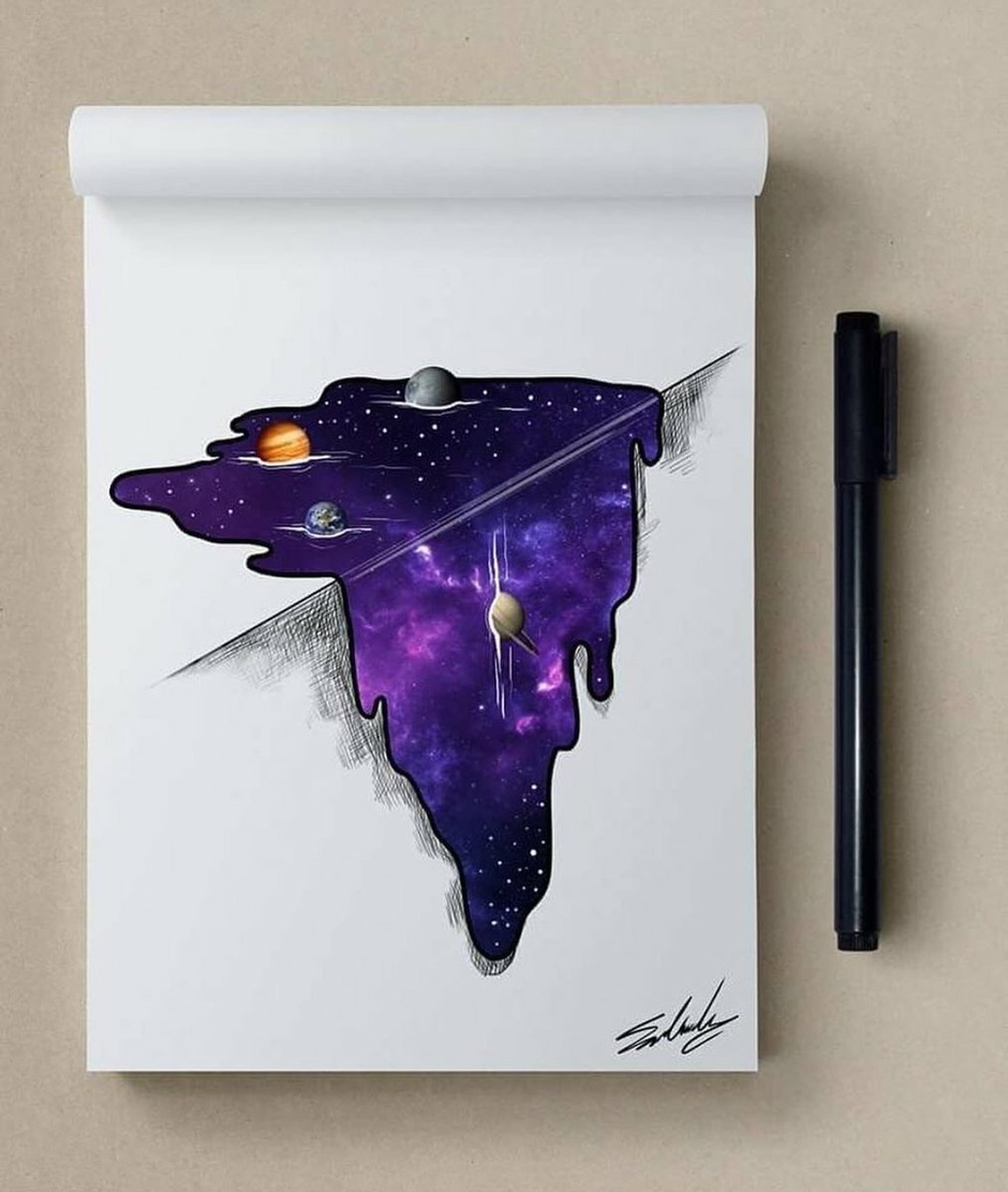 Рисунки для срисовки космос