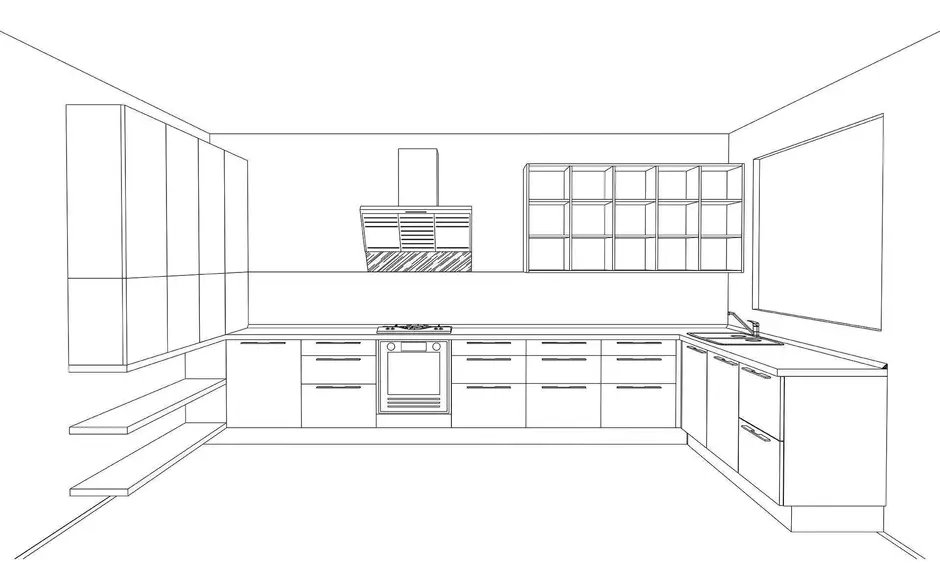 Как нарисовать кухню: рисуем с помощью программ и от руки