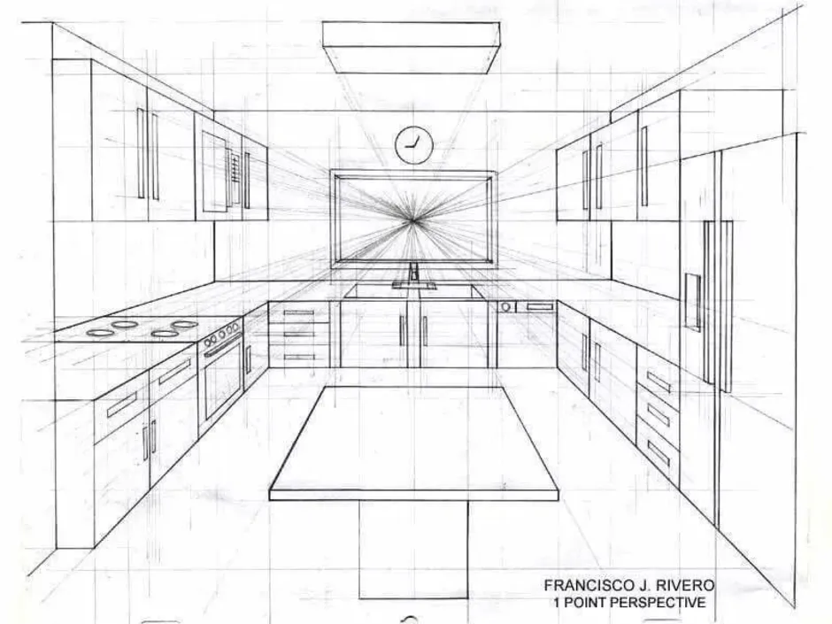 Кухня в проекции рисунок