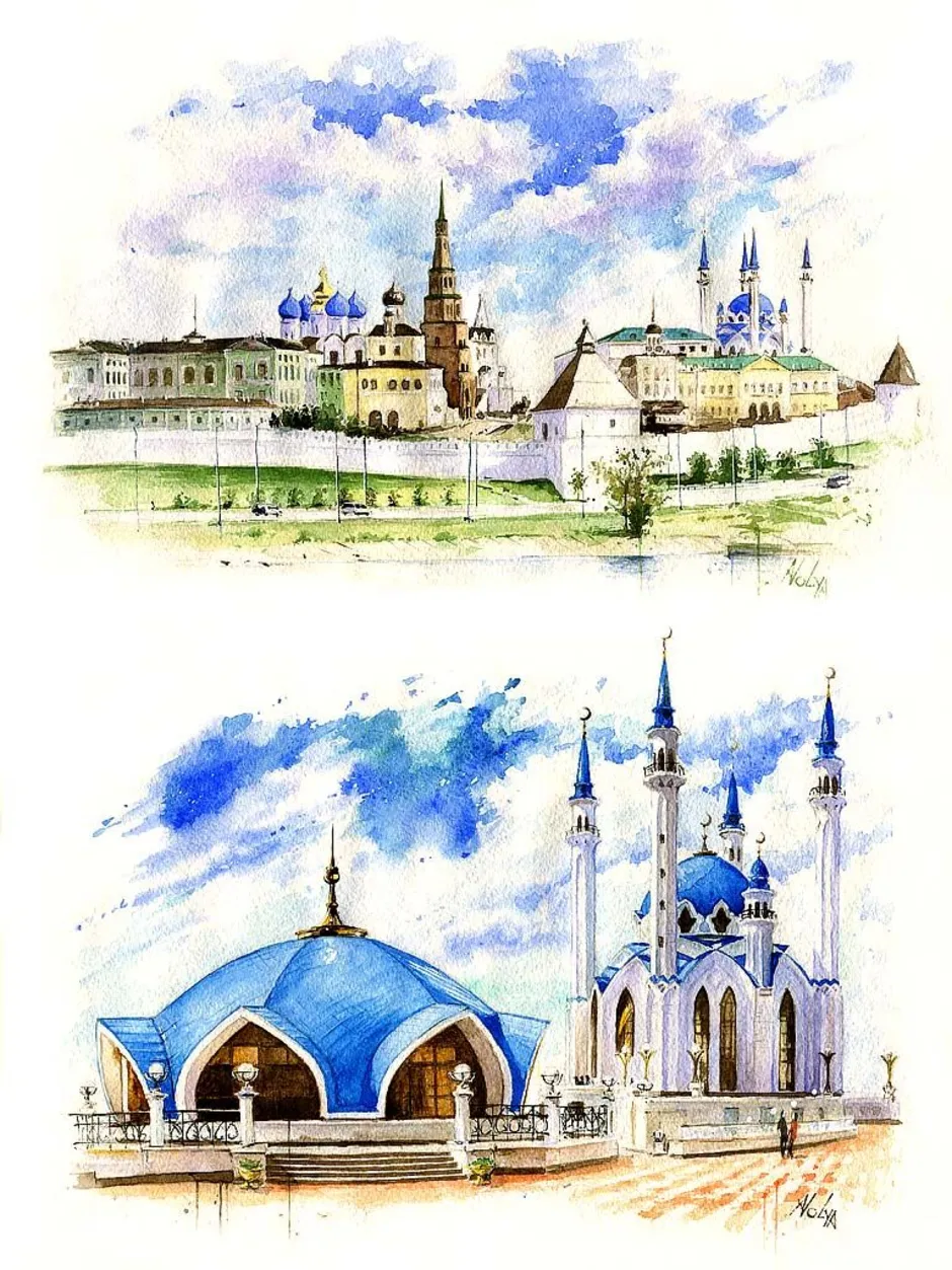 Кремль казань рисунок