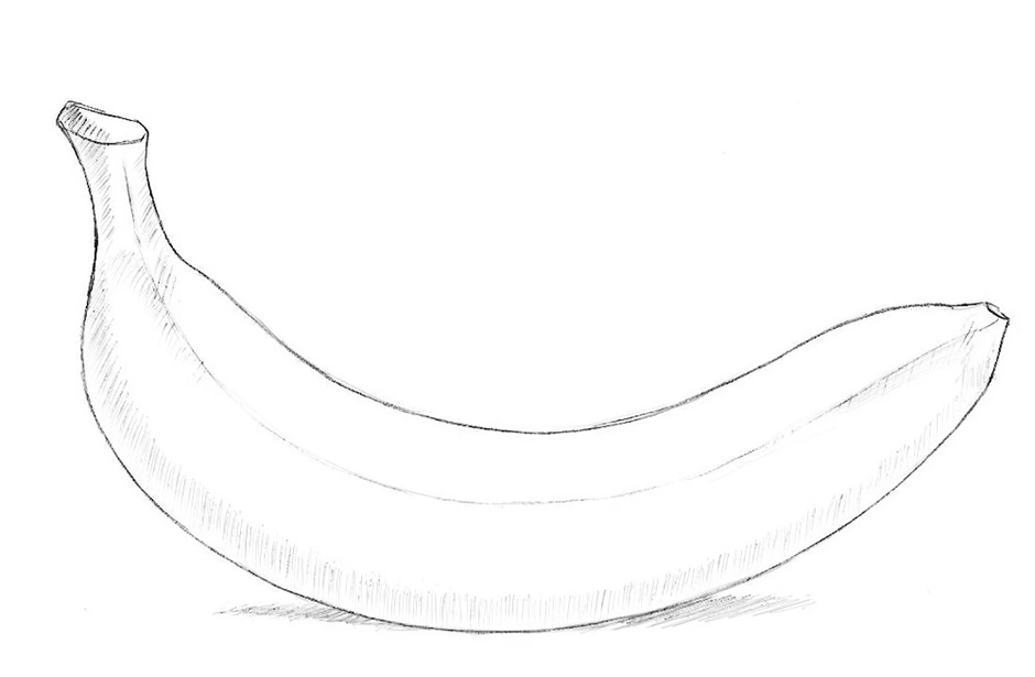 Рисовать бана. Банан рисунок. Банан рисунок карандашом. Банан рисунок для срисовки. Фото банана для срисовки.