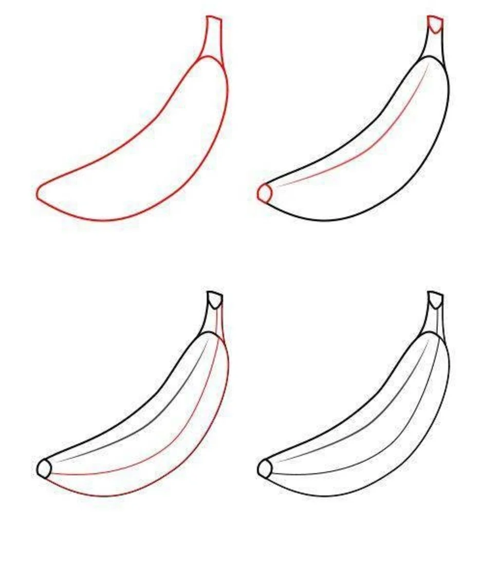 Как правильно нарисовать банан