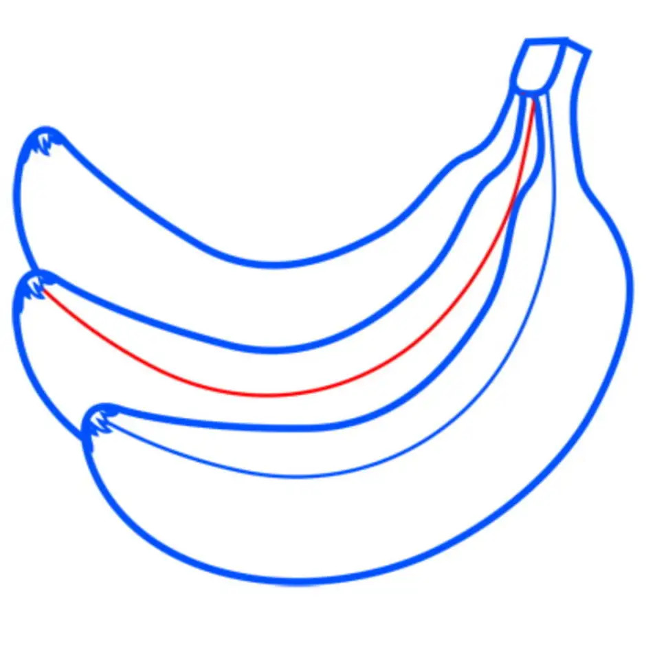 Как нарисовать банан. Банан карандашом. Поэтапное рисование банана. Нарисовать банан карандашом. Банан для рисования.
