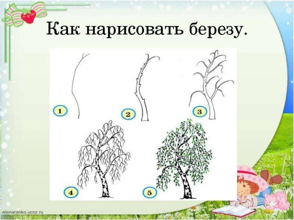 Кака нарисовать березу