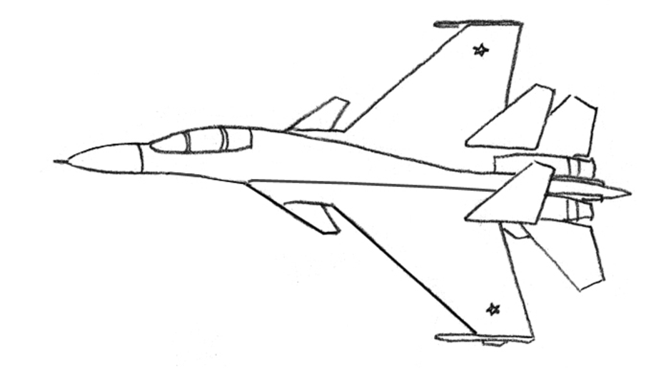 Самолет на 23 февраля легко. Военный самолет карандашом. Истребитель рисунок. Рисование истребитель. Военый самолёт карандашом.