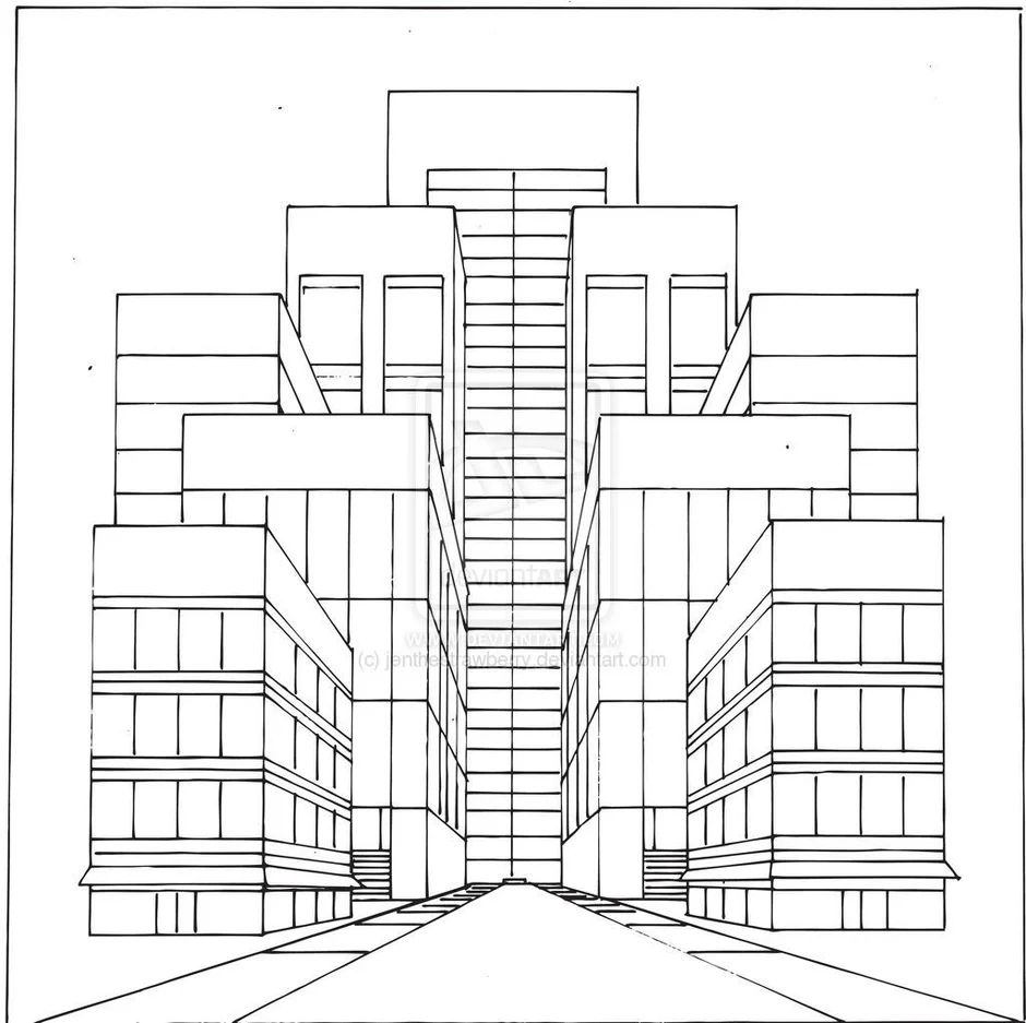 Картинки зданий карандашом