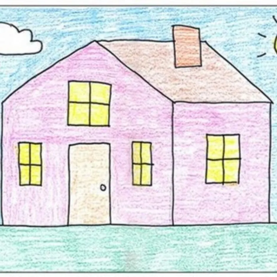 Нарисовать домик легко. Дом рисунок. Домик рисунок. Домик для рисования. Рисование мой дом.