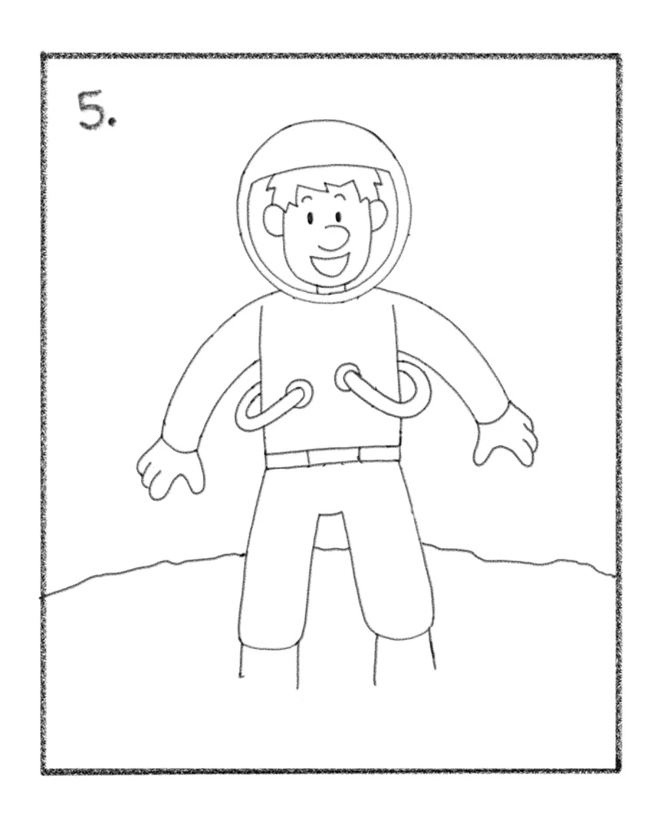 Как легко нарисовать космонавта для детей поэтапно