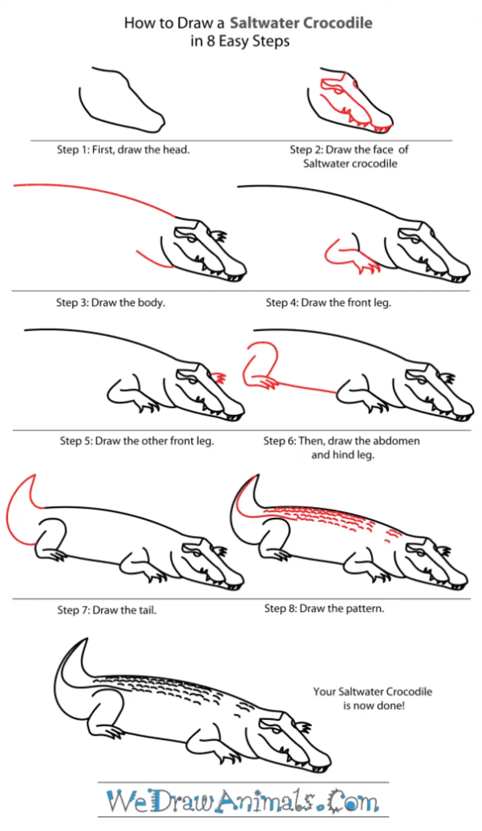 Картинки как нарисовать крокодила