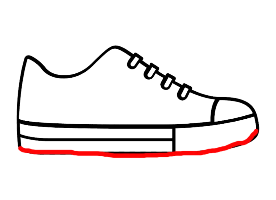 Нарисовать кроссовки карандашом легко