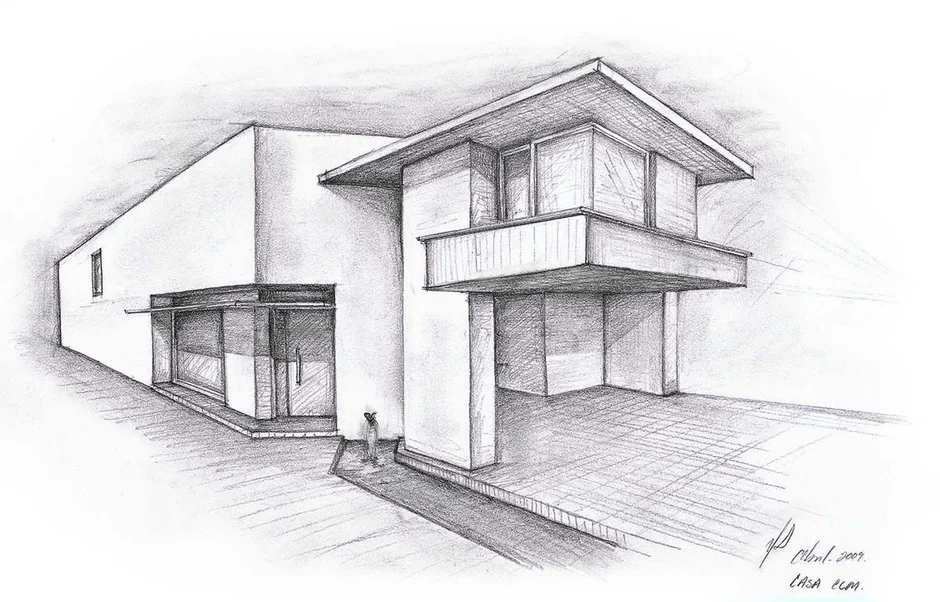 Эскиз современного дома