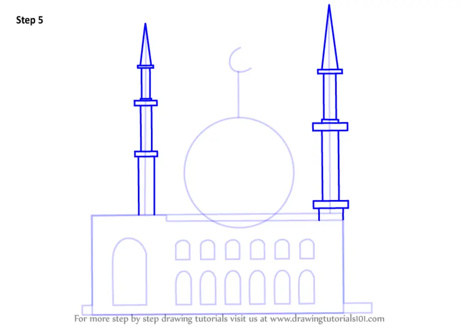 Нарисовать как нарисовать мечеть карандашом поэтапно для