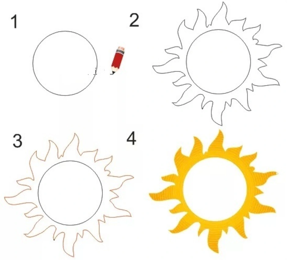 Солнце легкий рисунок. Солнышко рисунок. Солнце рисунок. Солнце карандашом. Солнце поэтапное рисование.