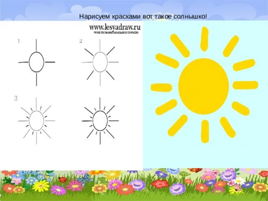 Как рисовать солнышко для детей