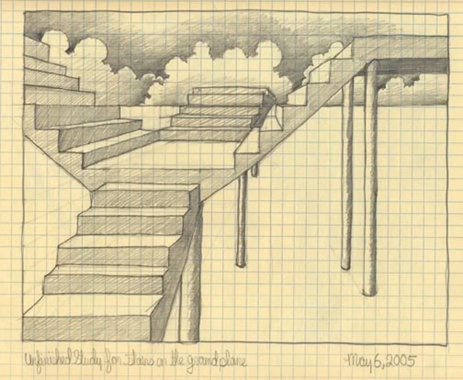 Рисунок карандашом лестница 3д