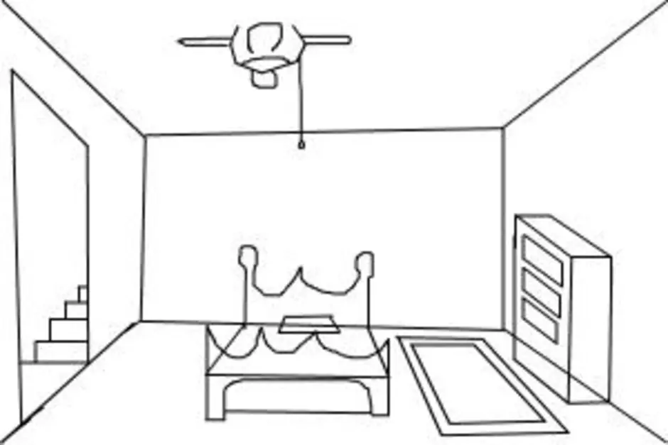 Как нарисовать 3 д комнату