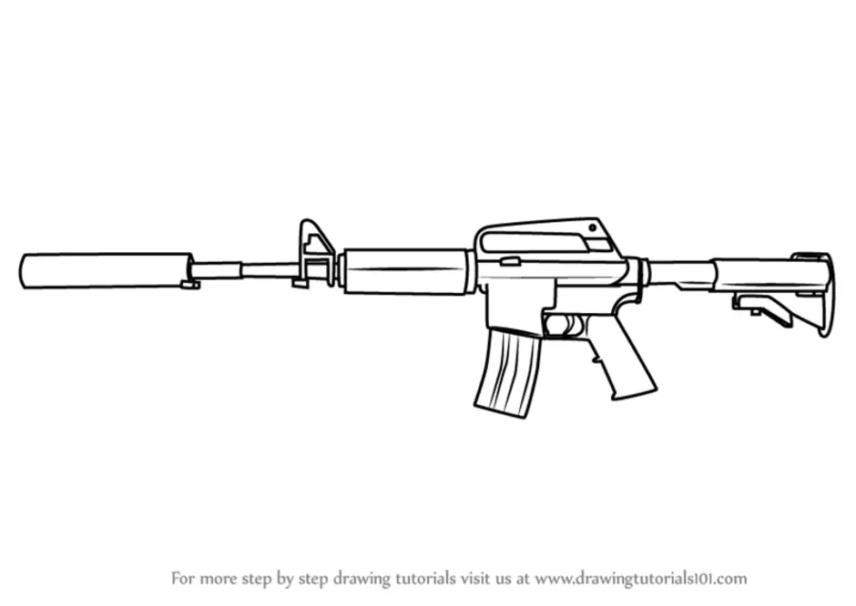 Как нарисовать м16 легко